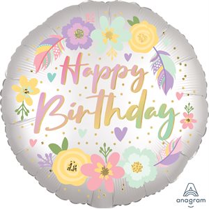 18'' M.BOHO BIRTHDAY SATIN FLOWERS