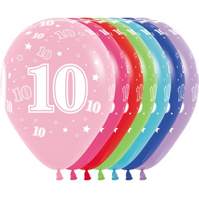 11" Number 10 Assortment (50pcs) Balloons