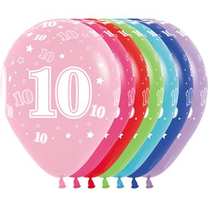 11" Number 10 Assortment (50pcs) Balloons