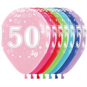 11" Number 50 Assortment (50pcs) Balloons