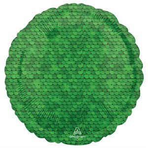 M.18'' FOREST GREEN SEQUINS