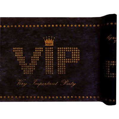 Chemin de table VIP Noir 30 cm Rouleau de 5 mètres Chemin de table VIP Noir 30 cm Rouleau de 5 mètres