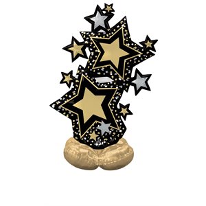 59''M. STAR CLUSTER BLACK&GOLD AIRLOONZ