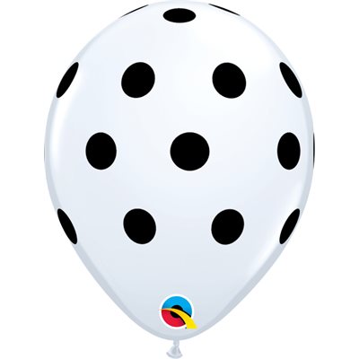 B.11'' BALLON BLANC POIS NOIR P / 50 B.11'' BALLON BLANC POIS NOIR P / 50