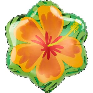 18'' M.SUMMER ORANGE & PURPLE HIBISCUS