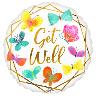 M.18'' GET WELL WHITE & GOLD M.18'' GET WELL WHITE & GOLD