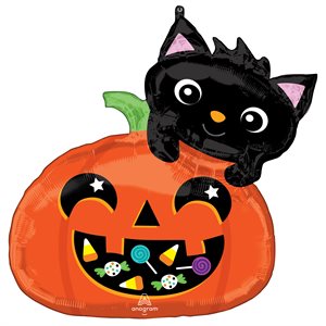 25'' M.CAT AND CANDY PUMKIN H / S