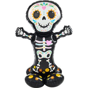 M.52'' DAY OF THE DEAD STANDING SKELETON AIRLOONZ