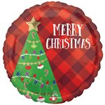 18'' M.FESTIVE CHRISTMAS TREE PLAID