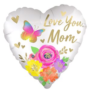 M.28'' LOVE YOU MOM SATIN FLORAL H / S