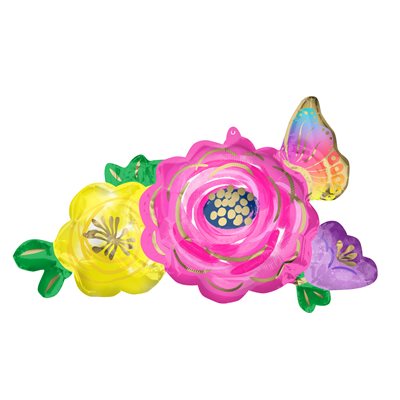 37'' M.BEAUTIFUL FLOWERS & BUTTERFLY H / S
