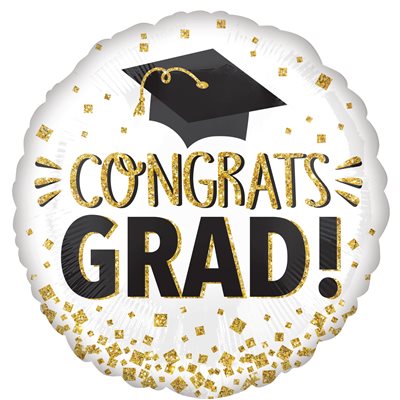M.18'' CONGRATS GRAD GOLD GLITTER M.18'' CONGRATS GRAD GOLD GLITTER