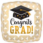 M.18'' CONGRATS GRAD RIBBED LINES