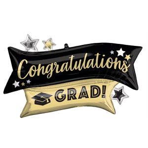 M.38'' CONGRATULATIONS GRAD GOLD & BLACK H / S
