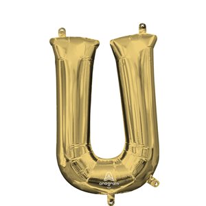 16'' M.LETTER U WHITE GOLD