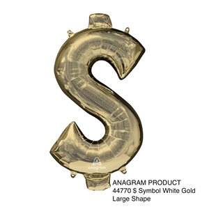 34'' M.SYMBOL $ WHITE GOLD / S