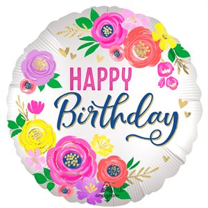 18''M. ARTFUL FLORAL BIRTHDAY H / S