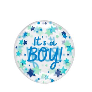 B.18'' IT'S A BOY STARS PRINTED CLEARZ