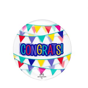 M.18'' CONGRATS BANNER PRINTED CLEARZ