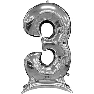 M.50'' STAND-UP NUMBERZ ''3'' SILVER
