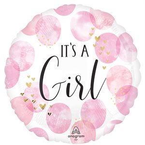 18'' M.BABY GIRL PINK WATERCOLOR
