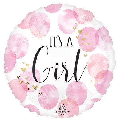 M.28'' BABY GIRL PINK WATERCOLOR