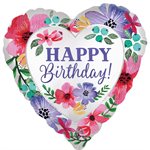 18'' M.SATIN HAPPY BIRTHDAY FLORALS