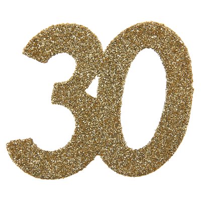 Déco à parsemer âges pailleté or 30 ans 6 x 6 cm Sachet de 6 Déco à parsemer âges pailleté or 30 ans 6 x 6 cm Sachet de 6
