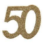 Déco à parsemer âges pailleté or 50 ans 6 x 6 cm Sachet de 6
