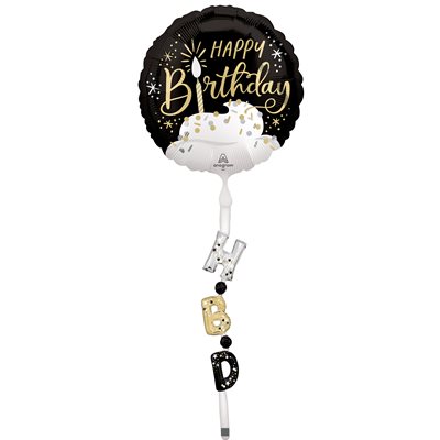 M.Satin Black Silver Gold Birthday A / W24'' X69'' M.Satin Black Silver Gold Birthday A / W24'' X69''