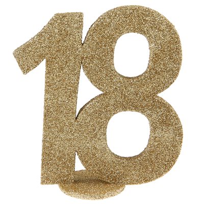 Chiffre Anniversaire or 18 ans 11 x 10 cm Sachet d'1 pièce Chiffre Anniversaire or 18 ans 11 x 10 cm Sachet d'1 pièce
