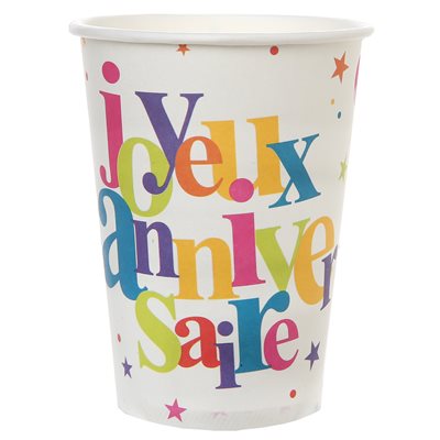 Gobelet Joyeux Anniversaire festif Multicolore Ø 7.8 x 9.7 c Gobelet Joyeux Anniversaire festif Multicolore Ø 7.8 x 9.7 c
