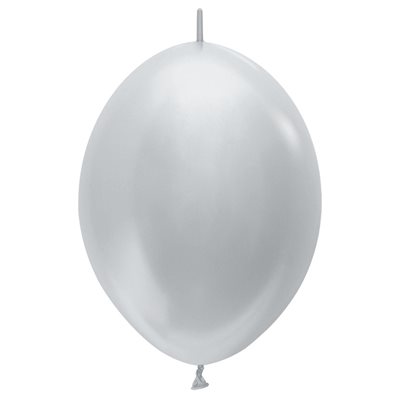 "Link-O-Loons Argent Satiné 06"" (50pcs)" "Link-O-Loons Argent Satiné 06"" (50pcs)"