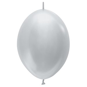"06"" Satin Silver Link-O-Loons (50pcs)"