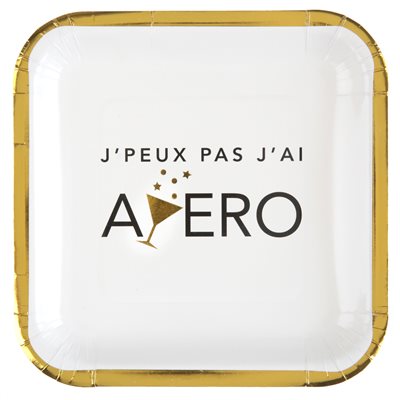 Assiette Apéro Blanc 23 x 23 cm Sachet de 10 pièces Assiette Apéro Blanc 23 x 23 cm Sachet de 10 pièces