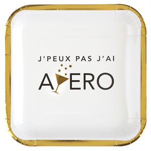 Assiette Apéro Blanc 23 x 23 cm Sachet de 10 pièces