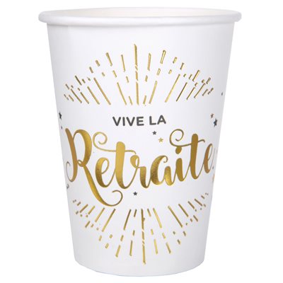 Gobelet Vive la retraite Blanc Ø 7.8 x 9.7 cm / 27cl Sachet Gobelet Vive la retraite Blanc Ø 7.8 x 9.7 cm / 27cl Sachet