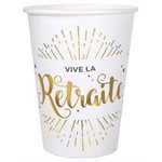 Gobelet Vive la retraite Blanc Ø 7.8 x 9.7 cm  /  27cl Sachet