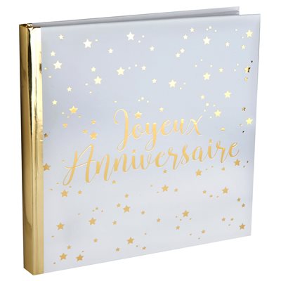 Livre d'or Joyeux Anniversaire métallisé Blanc 24 x 24 cm Sa Livre d'or Joyeux Anniversaire métallisé Blanc 24 x 24 cm Sa