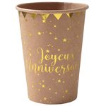Gobelet Joyeux Anniversaire Kraft Ø 7.8 x 9.7 cm  /  27cl Sach
