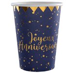 Gobelet Joyeux Anniversaire Bleu Ø 7.8 x 9.7 cm  /  27cl Sache
