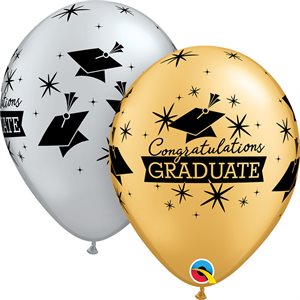 B.11'' CONGRATULATIONS GRADUATE CAPS P / 50
