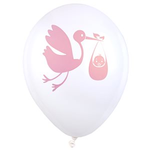 Ballon Baby shower Rose Ø 23 cm Sachet de 8 pièces