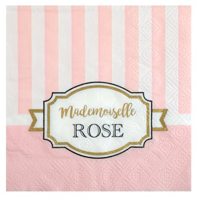 Serviette Baby shower Rose 12.5 x 12.5 cm Sachet de 20 pièce Serviette Baby shower Rose 12.5 x 12.5 cm Sachet de 20 pièce