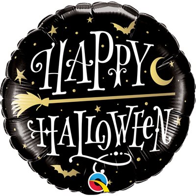 18'' M. HALLOWEEN GOLDEN BROOMSTICK