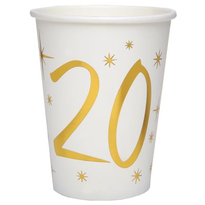 Gobelet des âges or 20 ans Ø 7.8 x 9.7 cm / 27cl Sachet de 1 Gobelet des âges or 20 ans Ø 7.8 x 9.7 cm / 27cl Sachet de 1