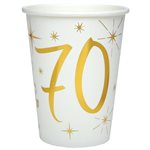 Gobelet des âges or 70 ans Ø 7.8 x 9.7 cm  /  27cl Sachet de 1