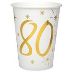 Gobelet des âges or 80 ans Ø 7.8 x 9.7 cm  /  27cl Sachet de 1