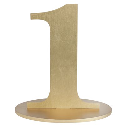 Marque table chiffre métallisé or N°1 14 x 9.5 x 17 cm Sache Marque table chiffre métallisé or N°1 14 x 9.5 x 17 cm Sache