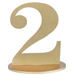 Marque table chiffre métallisé or N°2 14 x 9.5 x 17 cm Sache